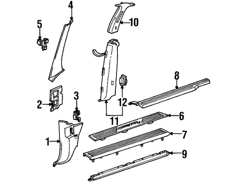 2000 Ford Windstar Interior Trim - Pillars Diagram 2 - Thumbnail