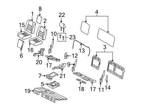 2008 Ford F-250 Super Duty Rear Seat Components Diagram 2 - Thumbnail