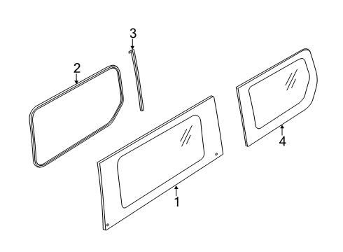 2019 Ford Transit Connect Glass - Side Panel Diagram 6 - Thumbnail