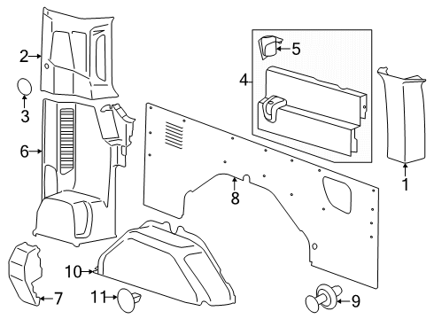 2025 Ford Transit-250 Interior Trim - Side Panel Diagram 9 - Thumbnail