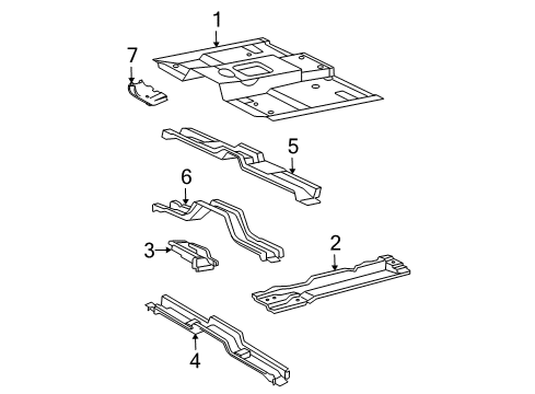 2003 Mercury Mountaineer Crossmember Extension, Passenger Side Diagram for 1L2Z7810684AA