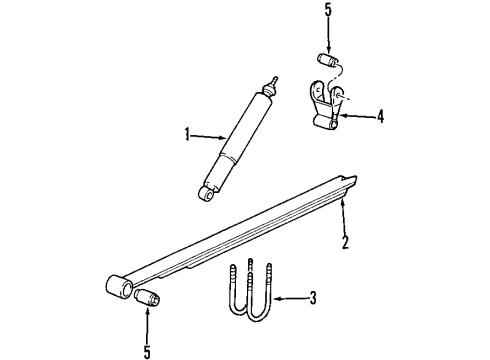 1998 Ford F-250 Rear Suspension Components Diagram 3 - Thumbnail