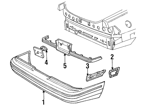 1989 Ford Tempo Bumper & Components - Rear Diagram