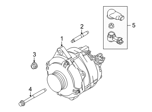 2011 Lincoln MKS Alternator Diagram for 8G1Z-10346-A