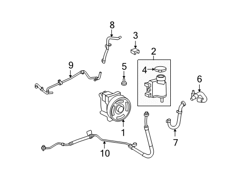 2007 Mercury Milan P/S Pump & Hoses Diagram