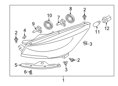 2014 Ford Escape Headlamp Components Diagram