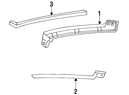1995 Ford Mustang Exterior Trim - Pillars Diagram