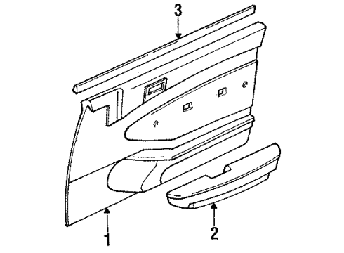 1993 Mercury Tracer Interior Trim - Front Door Diagram