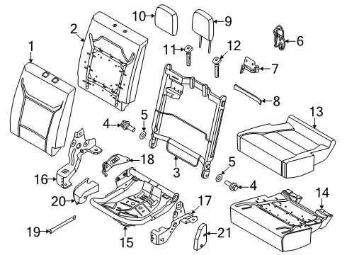 2024 Ford F-350 Super Duty Rear Seat Components Diagram 5 - Thumbnail