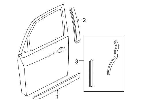 2004 Ford Focus Exterior Trim - Front Door Diagram