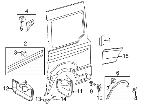 2024 Ford Transit-350 HD Exterior Trim - Side Panel Diagram 3 - Thumbnail