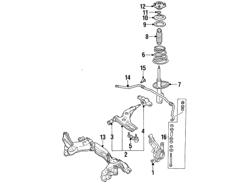 1991 Mercury Tracer Front Suspension Components Diagram