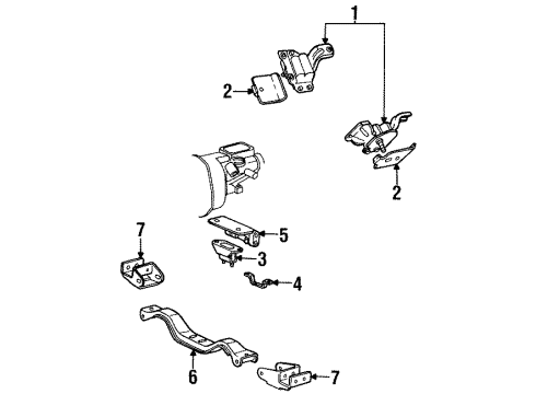 1997 Ford Mustang Engine & Trans Mounting Diagram