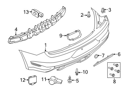 2016 Ford Mustang Bumper & Components - Rear Diagram 2 - Thumbnail