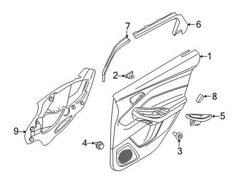 2017 Ford Focus Interior Trim - Rear Door Diagram 2 - Thumbnail