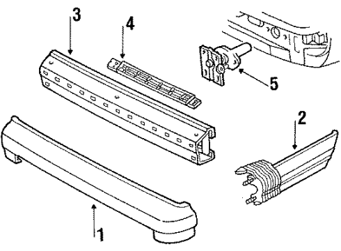 1987 Ford Tempo Bumper & Components - Rear Diagram