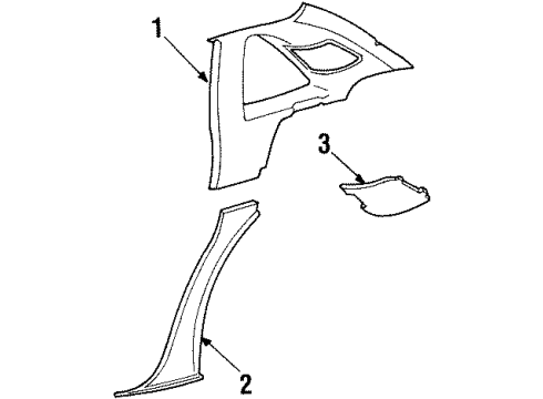 1999 Ford Crown Victoria Quarter Trim, Rear Lower Driver Side Diagram for XW7Z5431013AAA