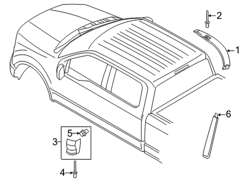 2024 Ford F-150 Exterior Trim - Cab Diagram 4 - Thumbnail