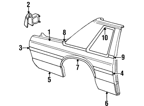 1985 Ford LTD Quarter Panel & Components Diagram 5 - Thumbnail