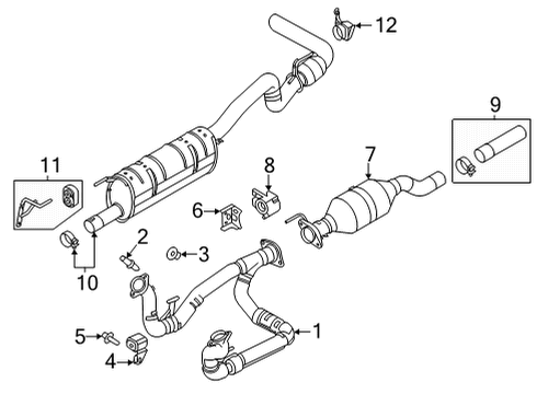 2022 Ford F-350 Super Duty Exhaust System Diagram 3 - Thumbnail