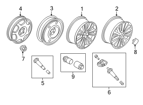 2017 Lincoln Continental Wheels Diagram 2 - Thumbnail
