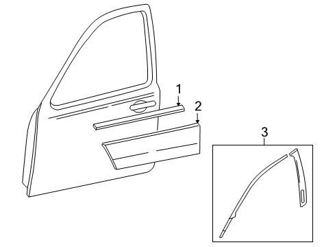 2008 Ford Taurus X Exterior Trim - Front Door Diagram