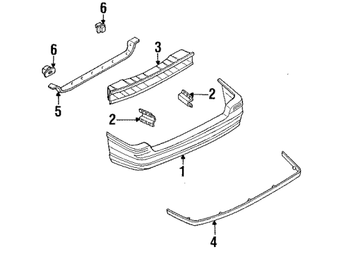 1993 Ford Escort Bumper & Components - Rear Diagram 2 - Thumbnail