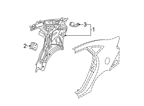 2011 Ford Fiesta Inner Structure - Quarter Panel Diagram 2 - Thumbnail