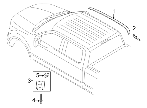 2023 Ford F-350 Super Duty Exterior Trim - Cab Diagram 2 - Thumbnail