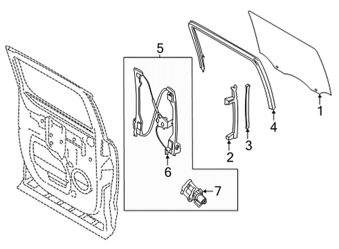 2022 Ford F-150 Glass - Door Diagram 5 - Thumbnail