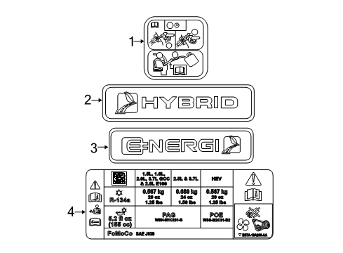2013 Ford Fusion Information Labels Diagram