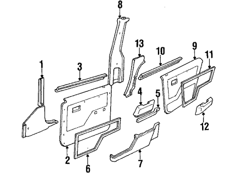 1985 Ford LTD Interior Trim Diagram