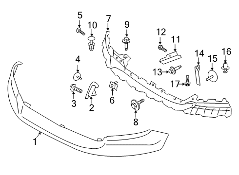 2020 Ford Ranger Bumper & Components - Front Diagram