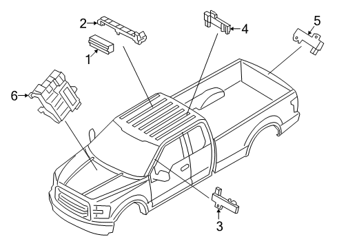 2019 Ford F-150 Keyless Entry Components Diagram