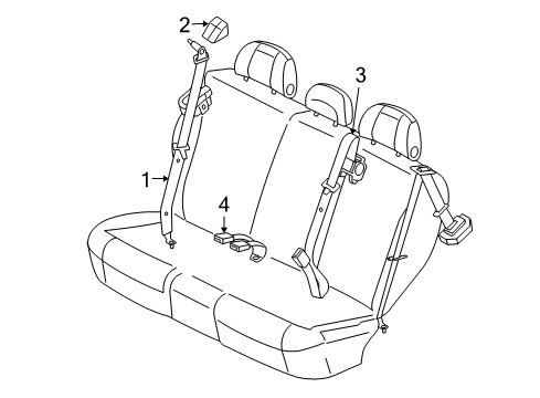 2007 Ford Escape Seat Belt - Body Diagram 3 - Thumbnail