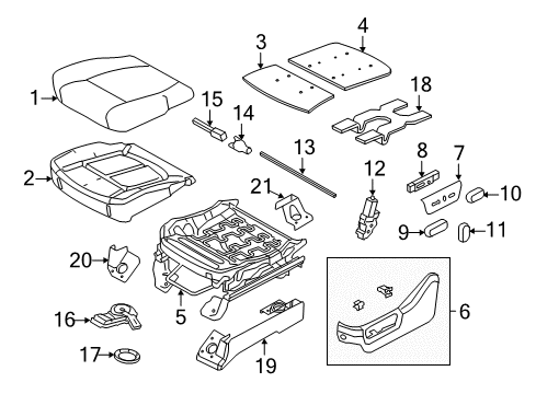 2013 Ford F-250 Super Duty Front Seat Components Diagram 5 - Thumbnail