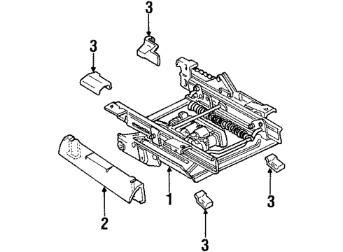 1996 Ford Crown Victoria Seat Track, Driver Side Diagram for XW7Z-5461711-AA