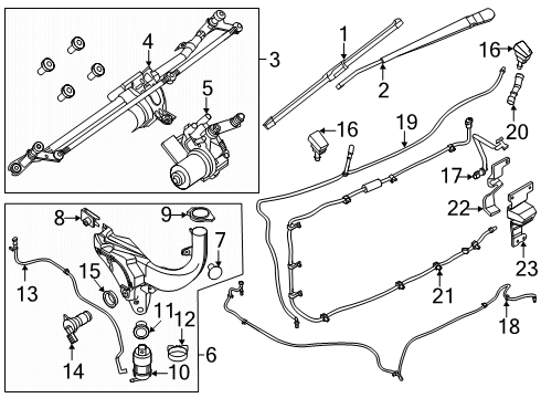 2024 Ford F-150 Wiper & Washer Components Diagram