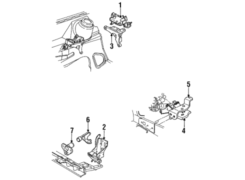 1990 Mercury Topaz Engine & Trans Mounting Diagram