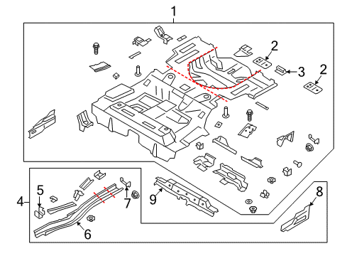2017 Lincoln MKZ Rear Floor & Rails Diagram 2 - Thumbnail