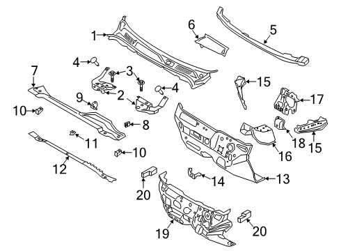 2024 Lincoln Corsair Cowl Diagram