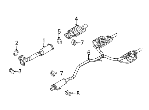 2007 Mercury Milan Exhaust Components Diagram
