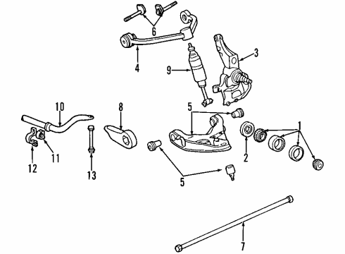 1995 Ford Explorer Front Suspension Components Diagram 2 - Thumbnail
