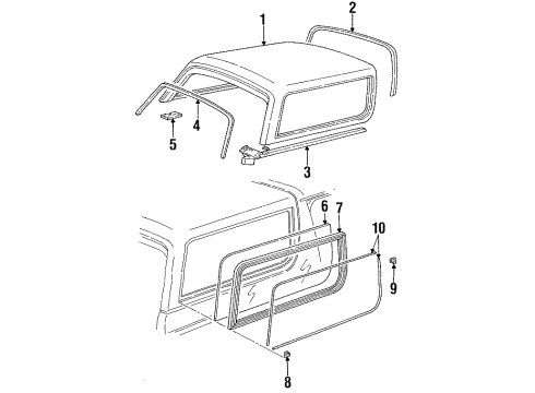 1992 Ford Bronco Glass - Top Diagram