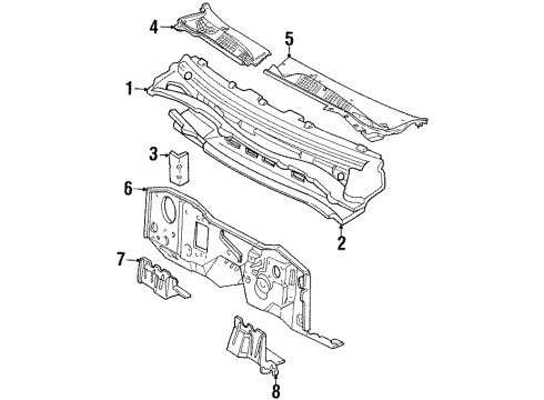 2000 Mercury Grand Marquis Vent Screen, Driver Side Diagram for F8AZ-54018A17-AAA
