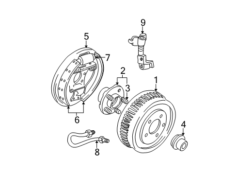 2000 Mercury Sable Brake Components Diagram 3 - Thumbnail