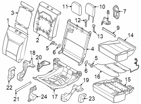2025 Ford F-250 Super Duty Rear Seat Components Diagram 2 - Thumbnail