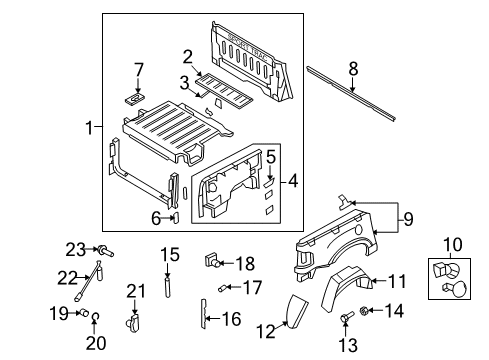 2008 Ford Explorer Sport Trac Pick Up Box Components Diagram