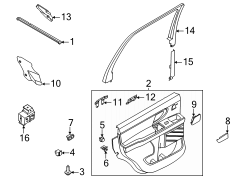 2025 Ford Expedition Interior Trim - Rear Door Diagram