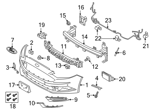 2018 Ford Fusion Bumper & Components - Front Diagram